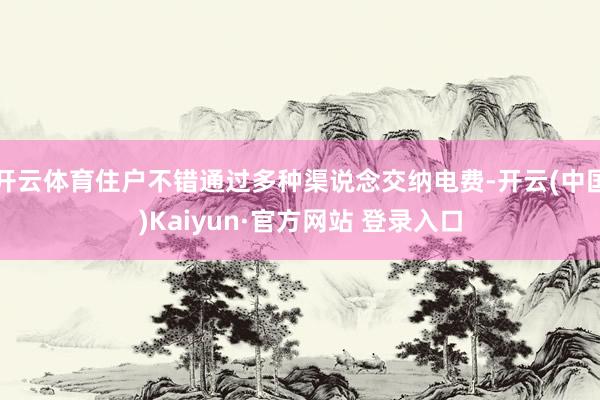 开云体育住户不错通过多种渠说念交纳电费-开云(中国)Kaiyun·官方网站 登录入口